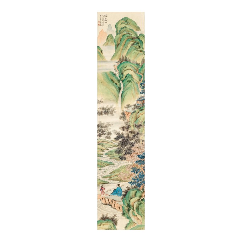 吳湖帆（1894-1968）溪山竹林 設色紙本 鏡框 一九二五年作 | WU HUFAN (1894-1968)