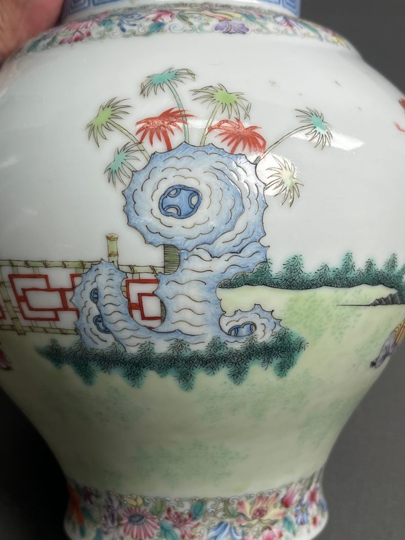 民国  粉彩婴戏图盖罐（一对） - 图25