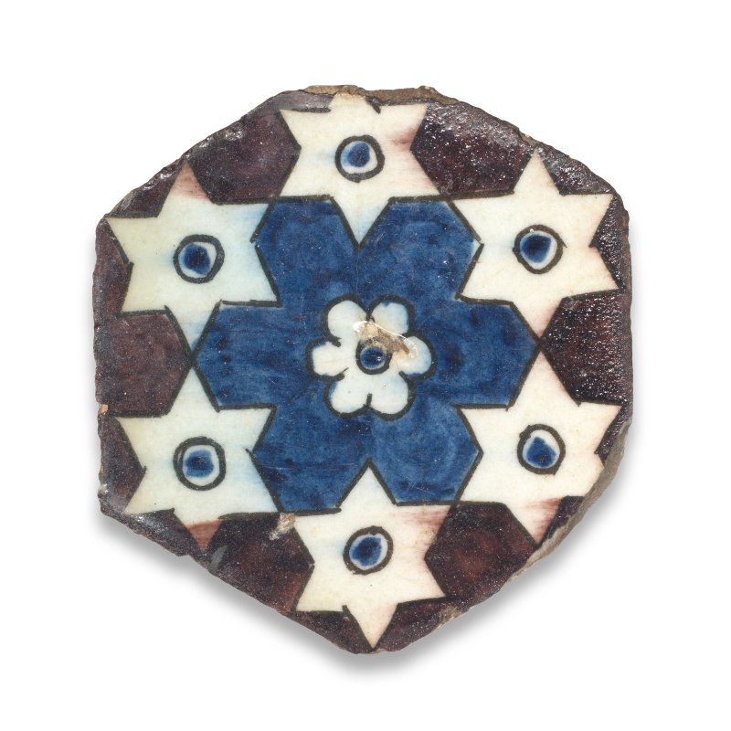 Two Mamluk underglaze-painted pottery tiles - 图6