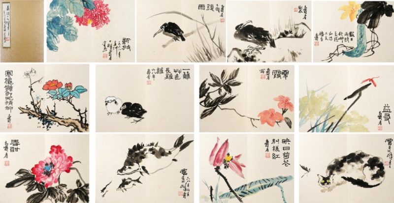    潘天壽 花鳥冊十二幀