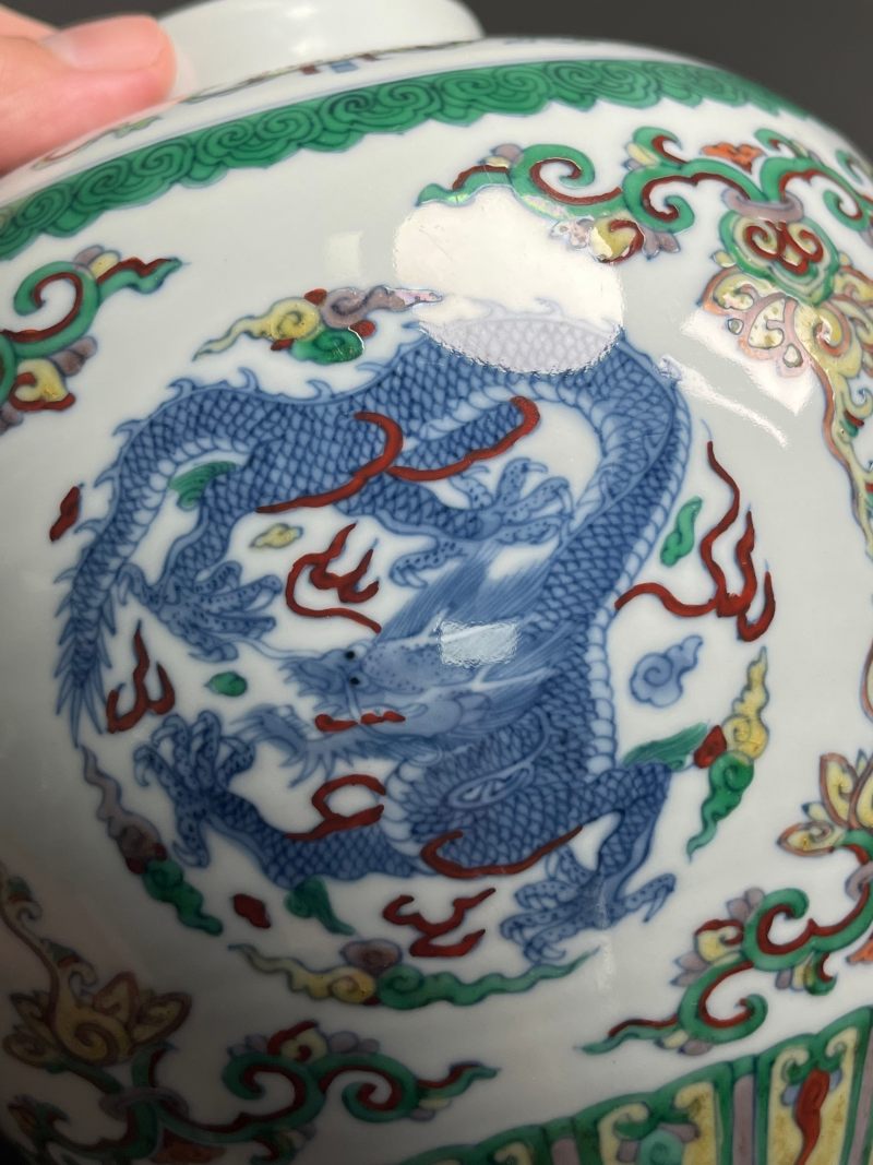 清雍正  斗彩团龙纹罐 - 图41
