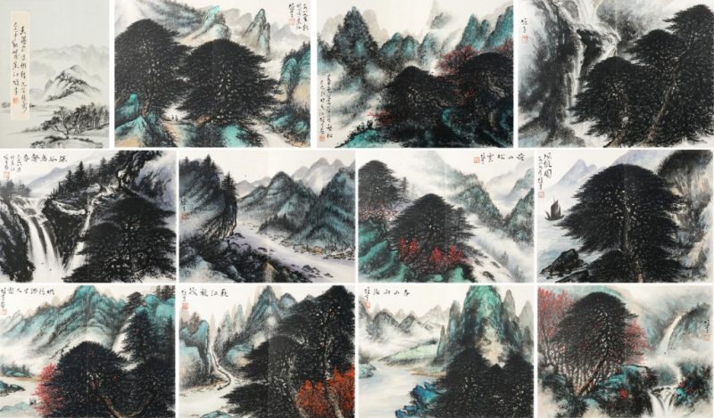    黎雄才 山水冊頁十一幀