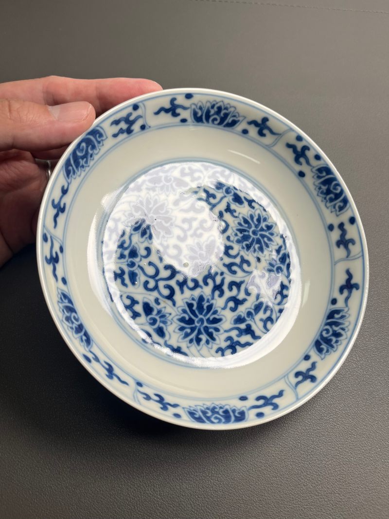 清同治  青花缠枝莲纹盘（一对） - 图5