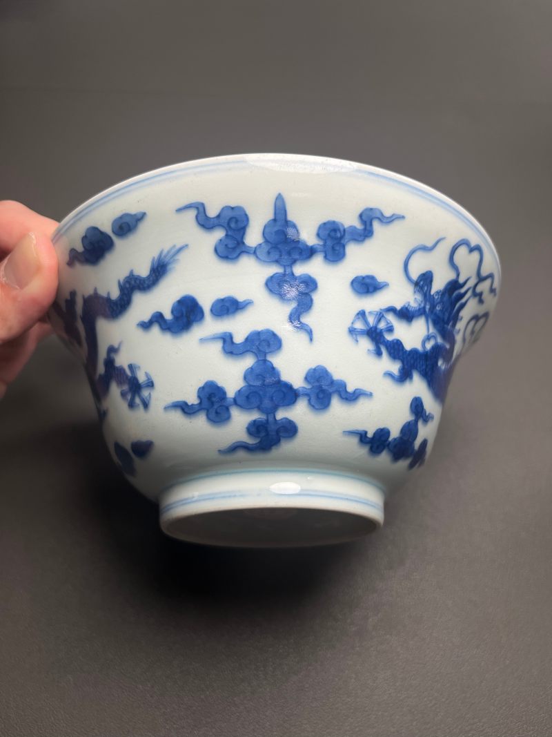 清乾隆  青花云龙纹折腰碗 - 图7