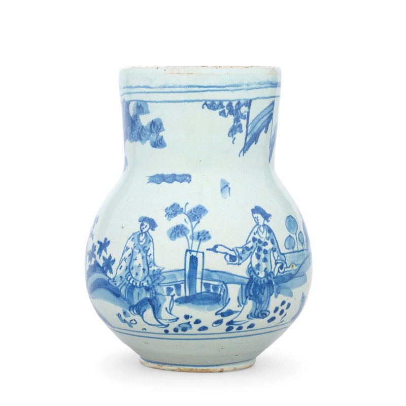 A large English delftware mug, circa 1680-90
