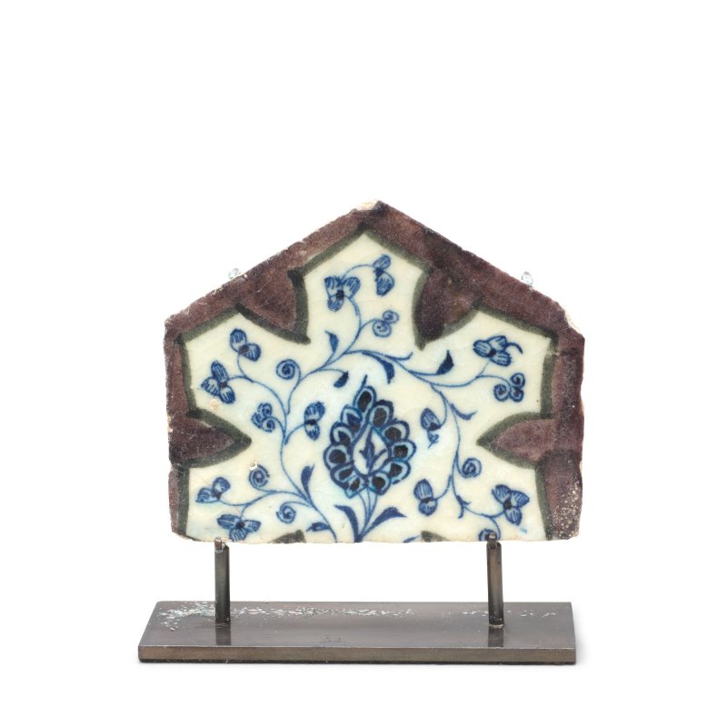Two Mamluk underglaze-painted pottery tiles - 图8