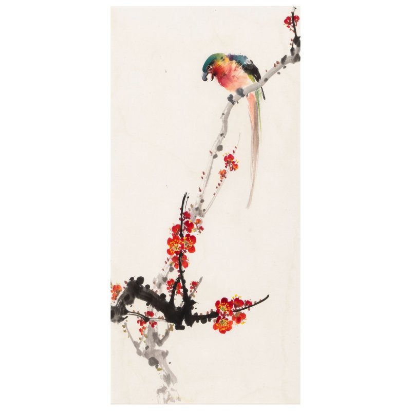 黃磊生（1928年出生）花鳥 設色紙本 鏡框 | HUANG LEISHENG (B.1928)