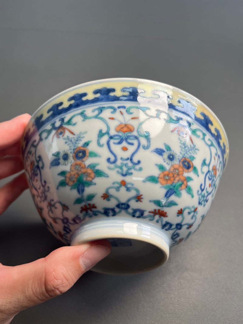 清道光  仿成窑斗彩蓉桂宫碗（一对） - 图26