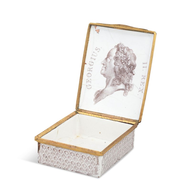 A rare Battersea enamel Anti-Gallican Society snuff box, circa 1753-56 - 图2
