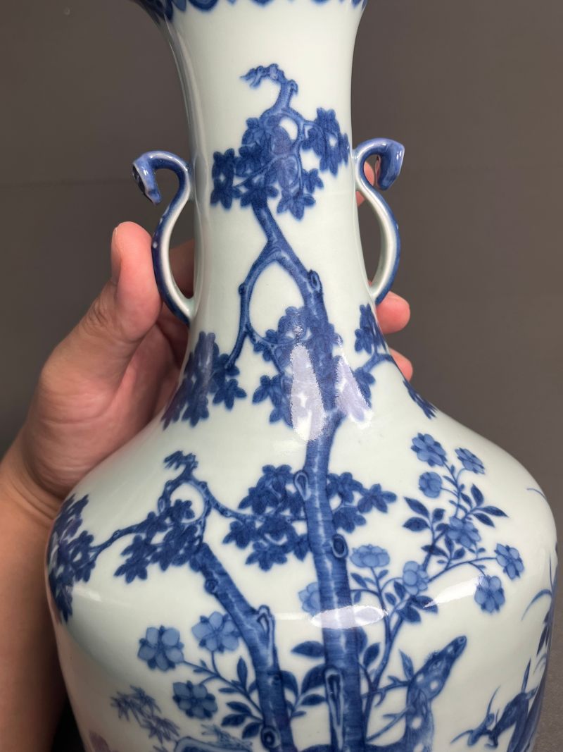 清道光  御制青花六合同春如意耳尊 - 图17