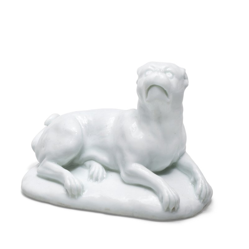 A French soft-paste white reclining pug dog, circa 1740 - 图6