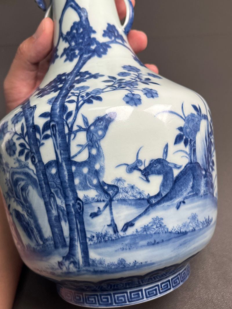 清道光  御制青花六合同春如意耳尊 - 图18