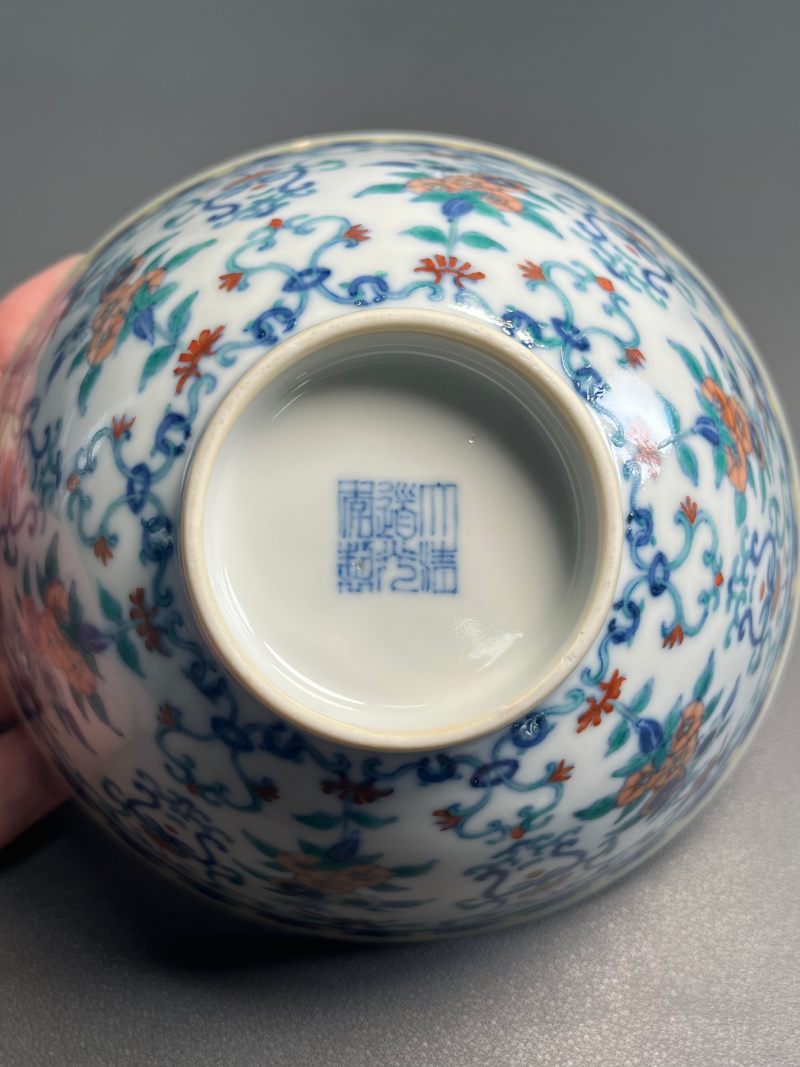 清道光  仿成窑斗彩蓉桂宫碗（一对） - 图29