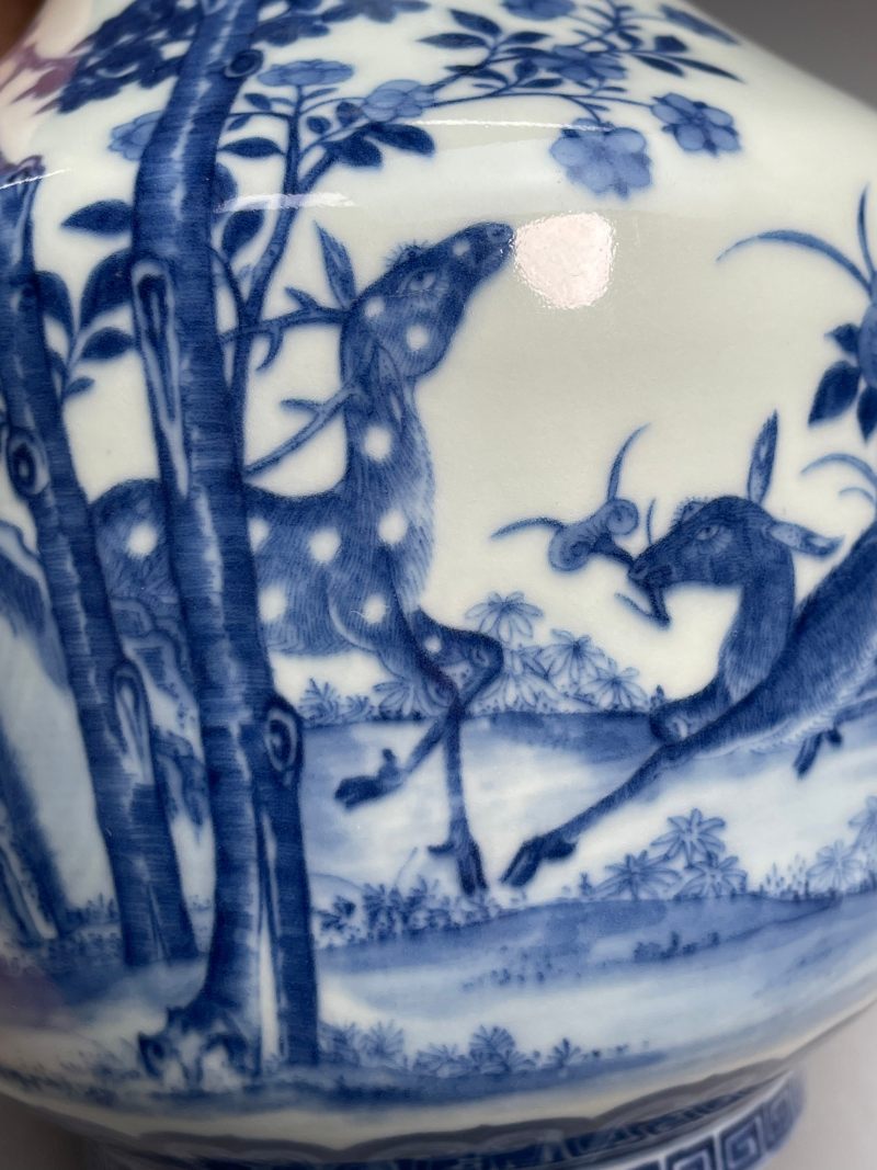 清道光  御制青花六合同春如意耳尊 - 图19