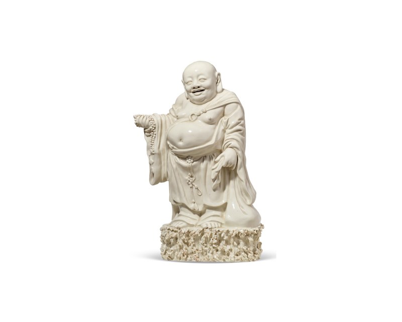 清早期  漳州窑弥勒佛立像 - 图1