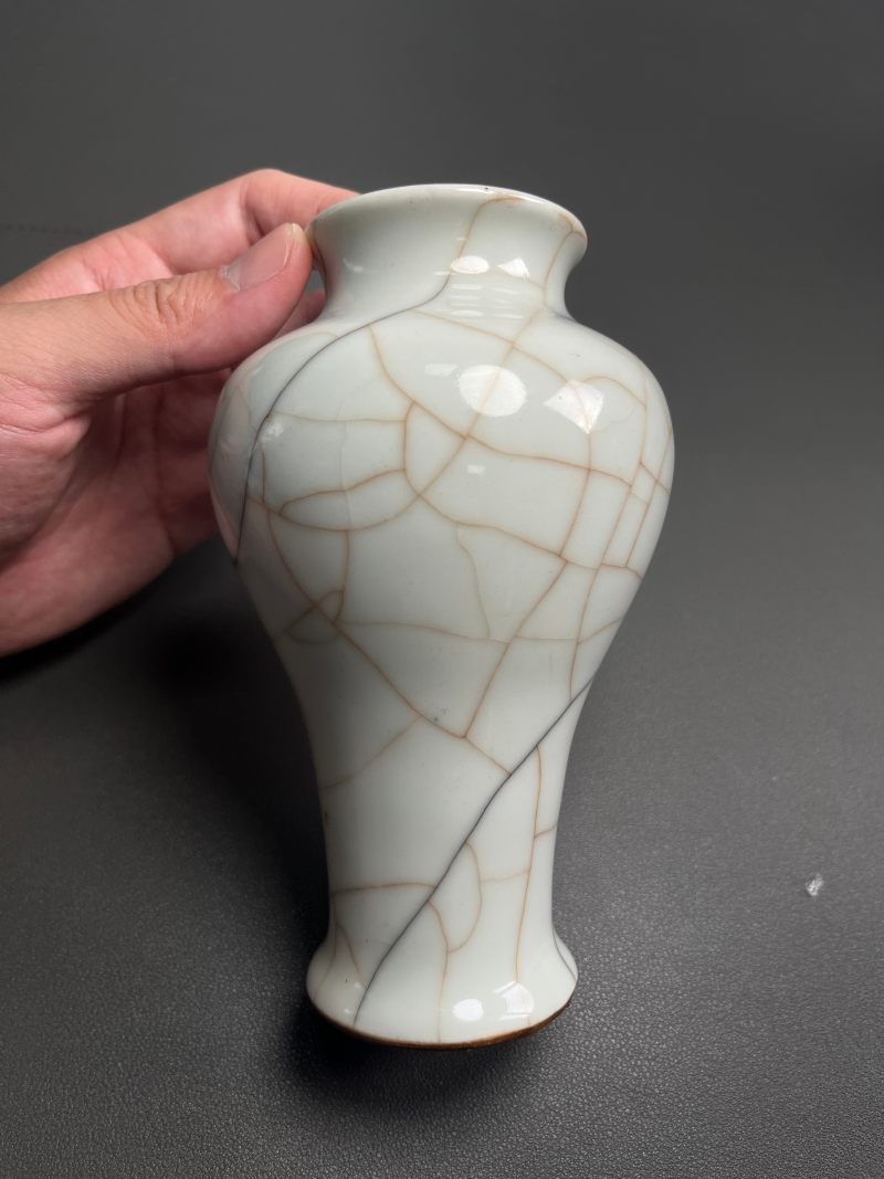 清雍正  仿哥釉广口梅瓶 - 图4