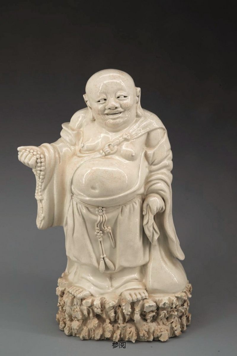 清早期  漳州窑弥勒佛立像 - 图2