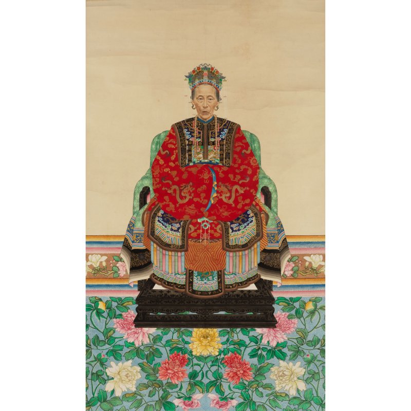 佚名 （晚清民國） 祖宗肖像畫 設色紙本 立軸 | ANONYMOUS, (Late Qing/Republic period)