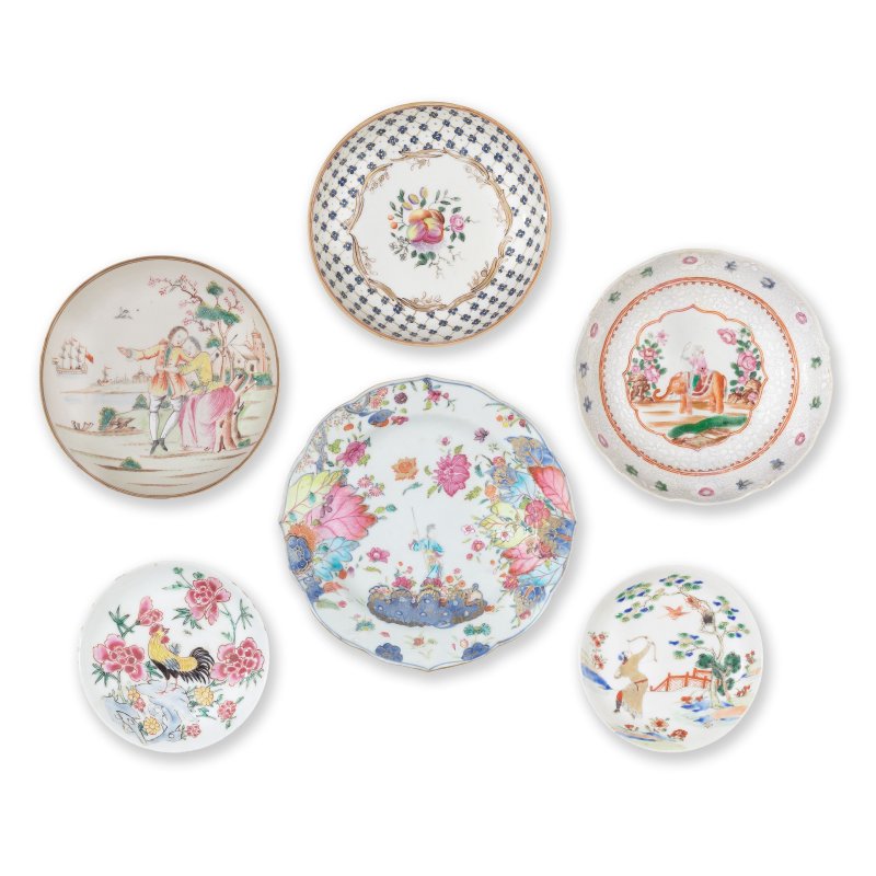 清雍正至乾隆 粉彩盤六件 | SIX FAMILLE ROSE SAUCER DISHES - 图3
