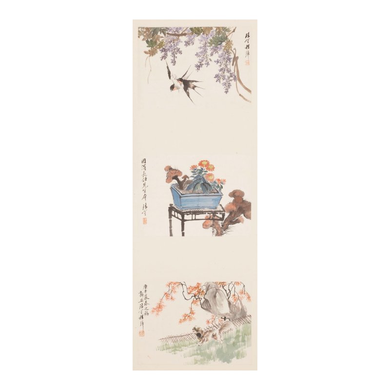 程璋（1869-1938）花鳥清供四條屏 設色紙本 立軸 | CHENG ZHANG (1869-1938) - 图3