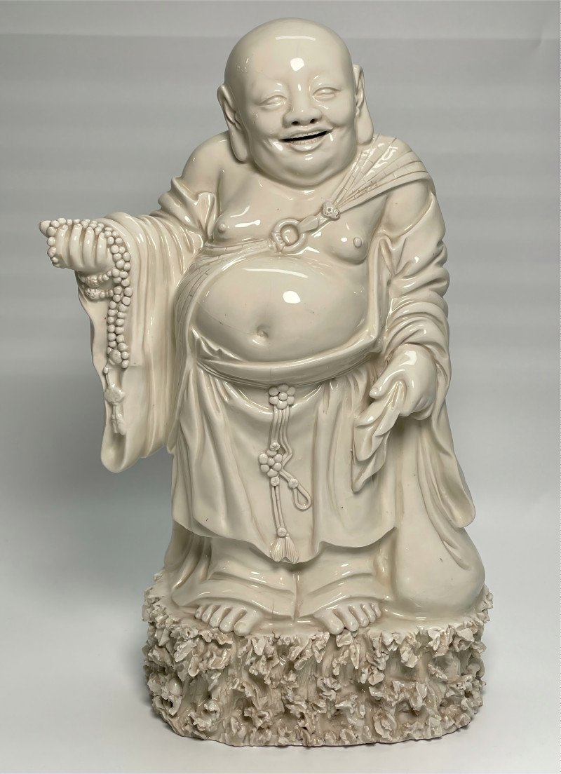 清早期  漳州窑弥勒佛立像 - 图5
