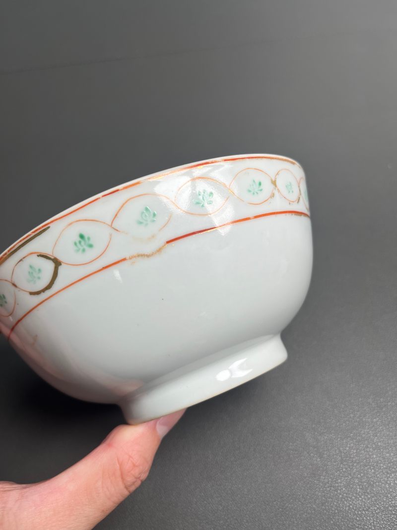 清乾隆  红绿彩阿拉伯文碗（带老盒） - 图12