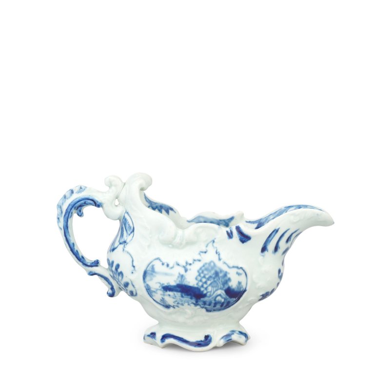 A rare Vauxhall small sauceboat, circa 1758-60