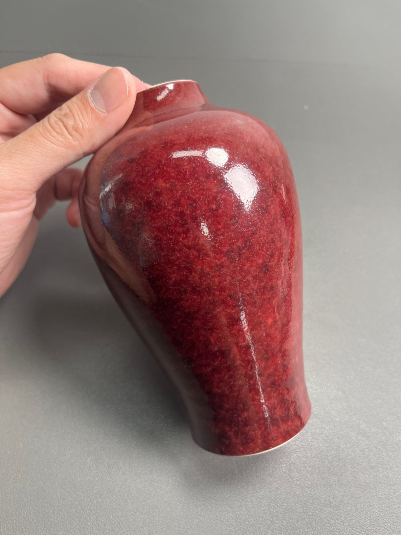 清康熙  郎窑红釉梅瓶 - 图4