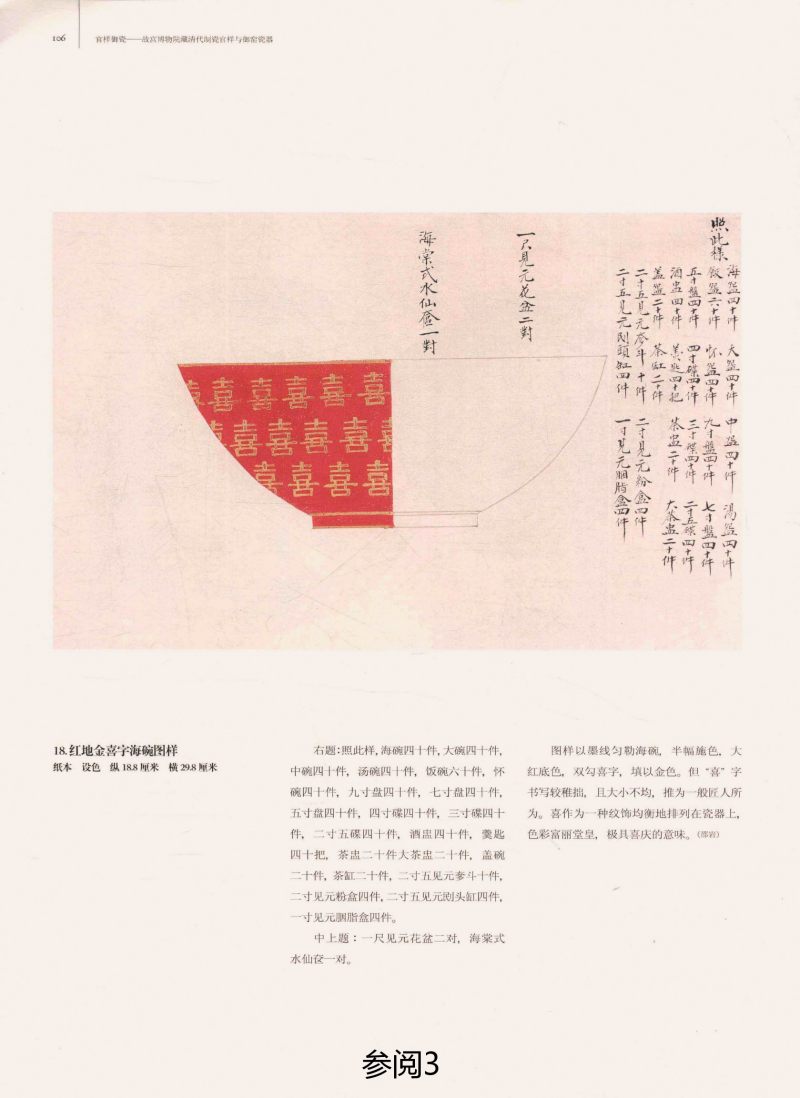 清同治  珊瑚红地描金喜字纹碟（一对） - 图7