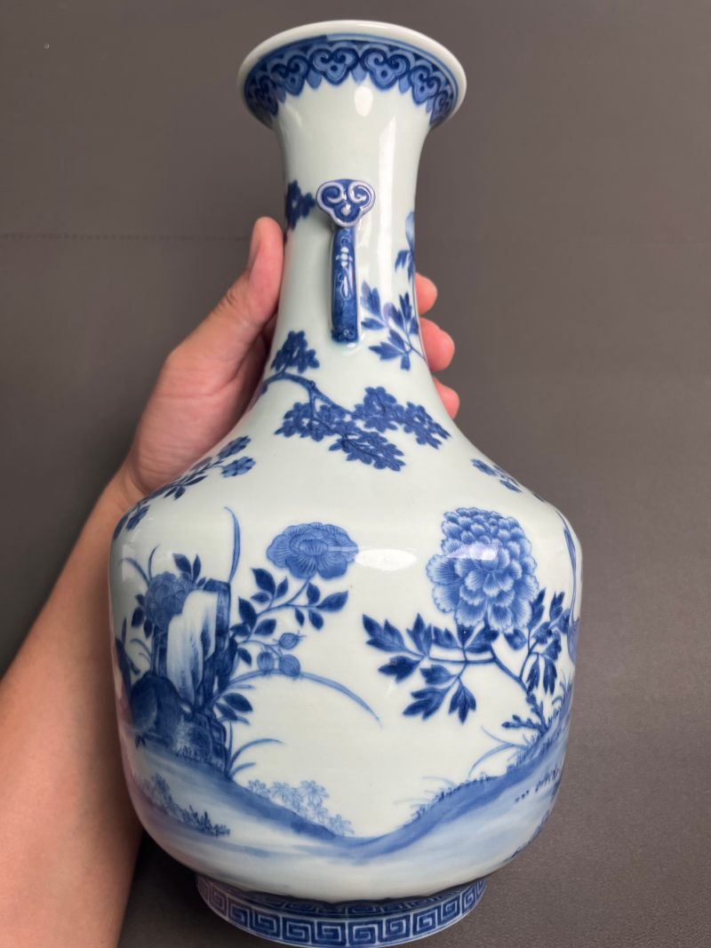 清道光  御制青花六合同春如意耳尊 - 图6