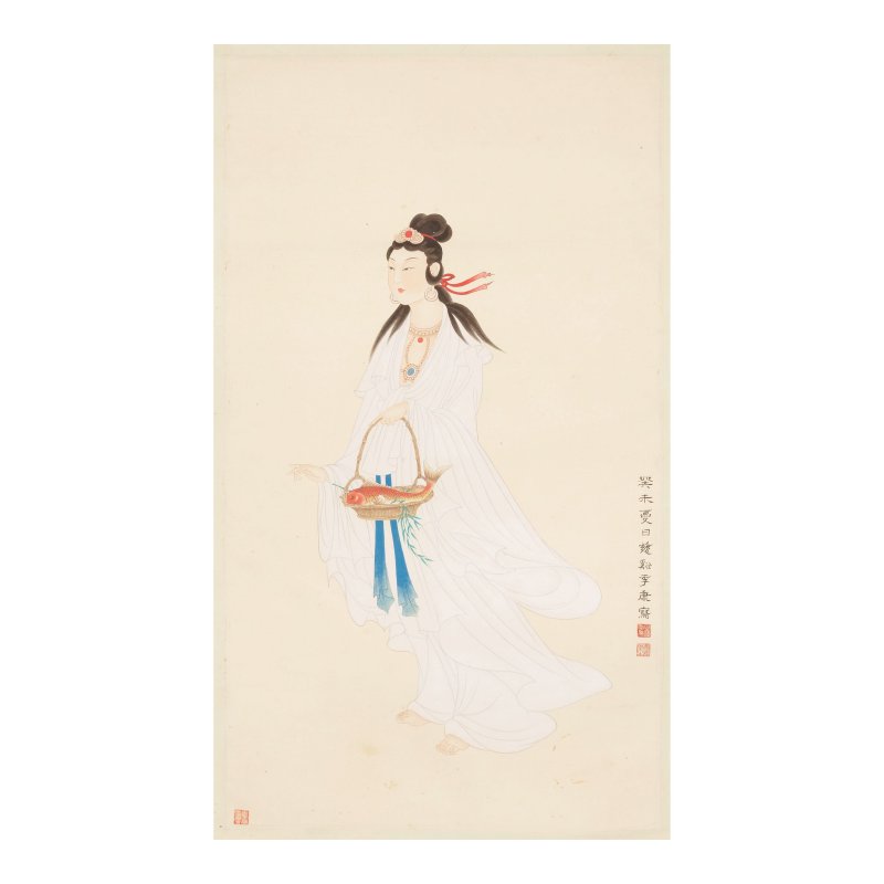 季康（1913-2007）白衣大士 設色紙本 立軸 一九四三年作 | JI KANG (1913-2007)
