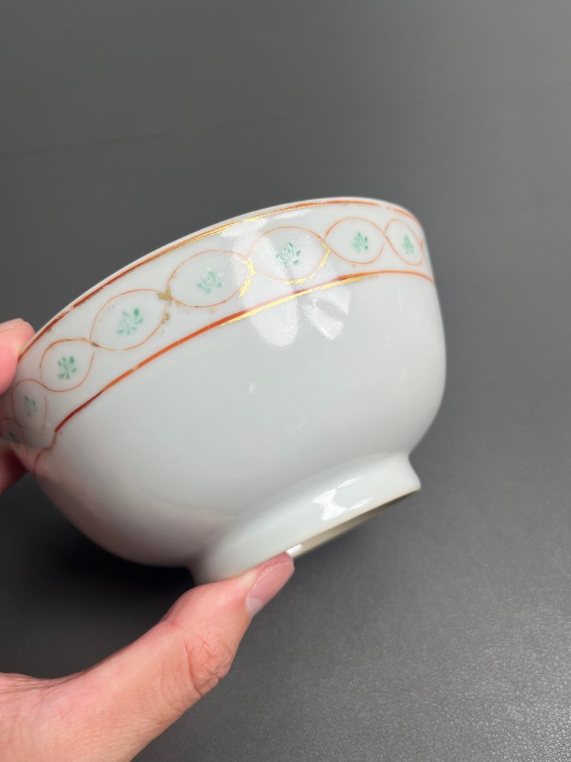 清乾隆  红绿彩阿拉伯文碗（带老盒） - 图17