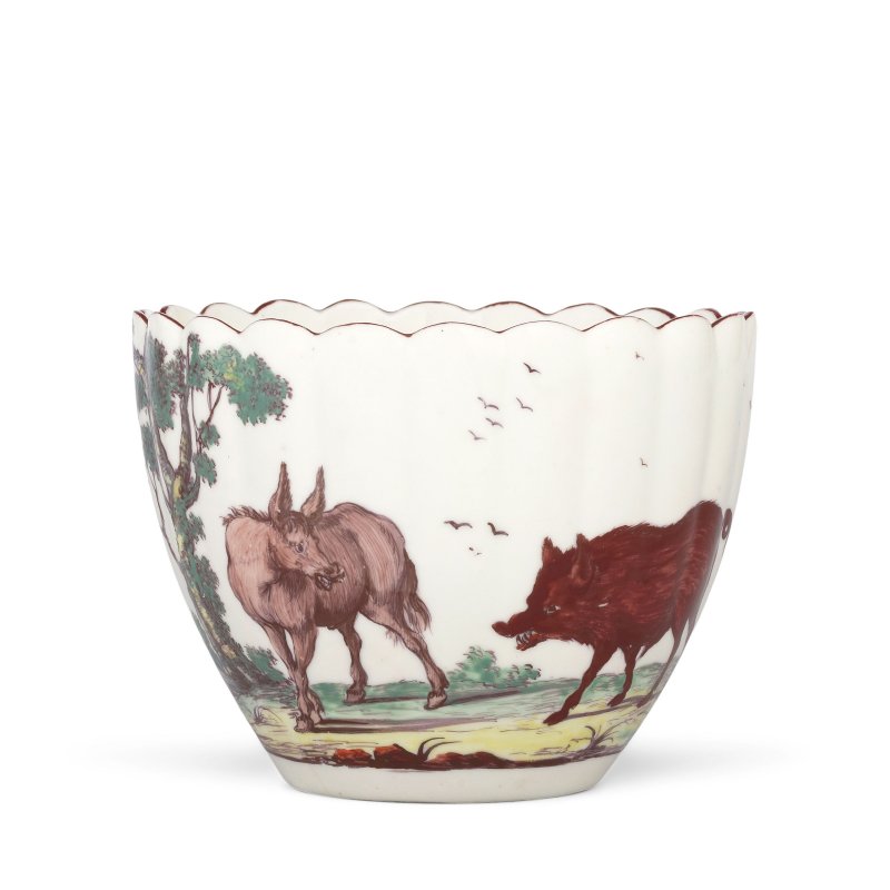 A rare Chelsea 'Fable' sugar bowl, circa 1752