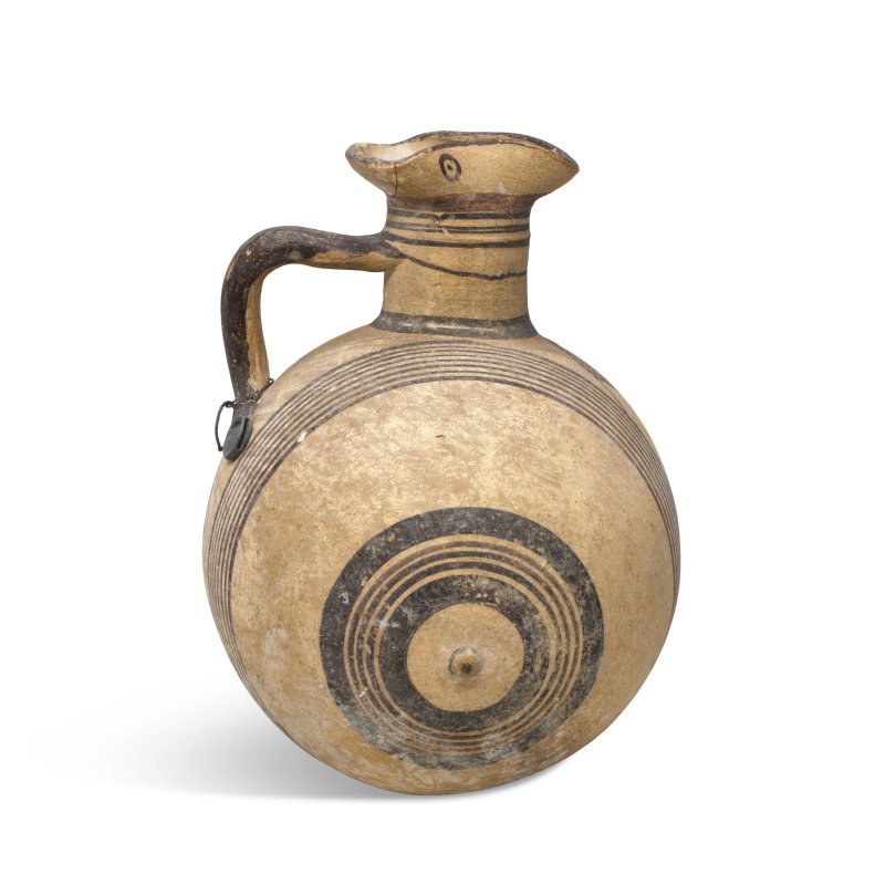 A Cypriot bichrome wear pottery barrel flask - 图5