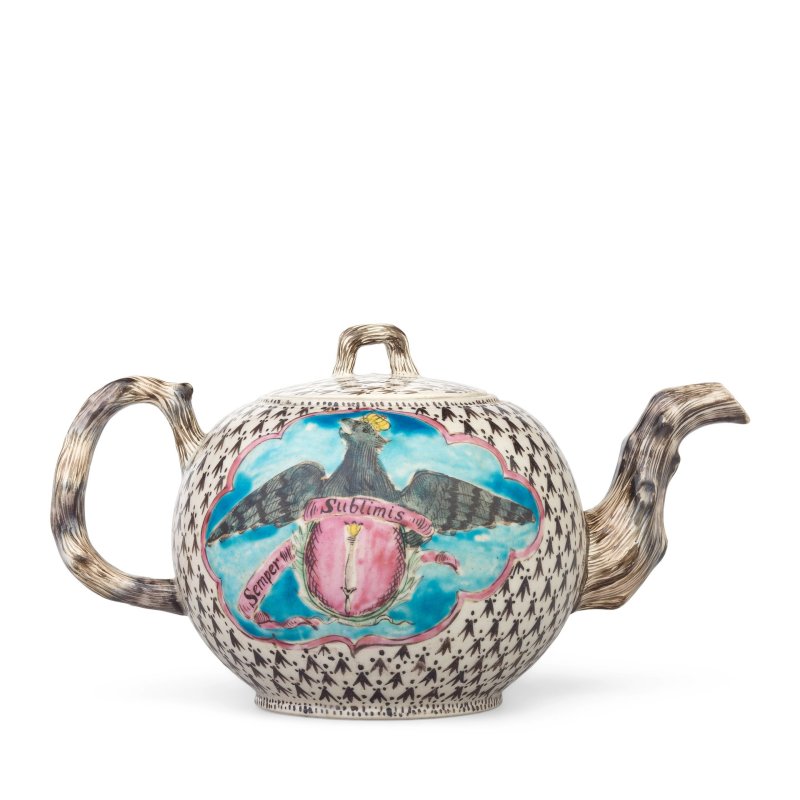 A Staffordshire saltglaze 'King of Prussia' teapot and cover, circa 1757-60 - 图2