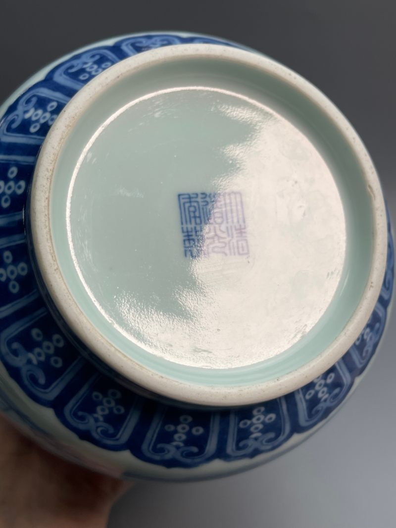 清道光  御制青花六合同春如意耳尊 - 图30