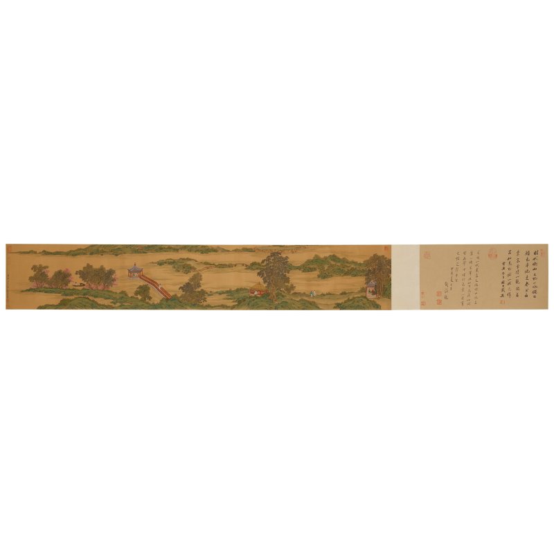 （仿）呂煥成 （仿）文徵明 青綠山水人物 橫卷二幅 設色絹本 手卷 | AFTER LU HUANCHENG/AFTER WEN ZHENGMING - 图5