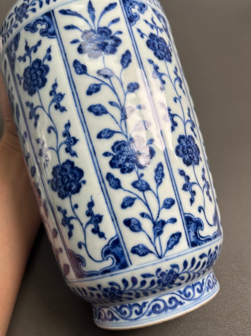 清乾隆  青花花卉纹棒槌瓶 - 图20