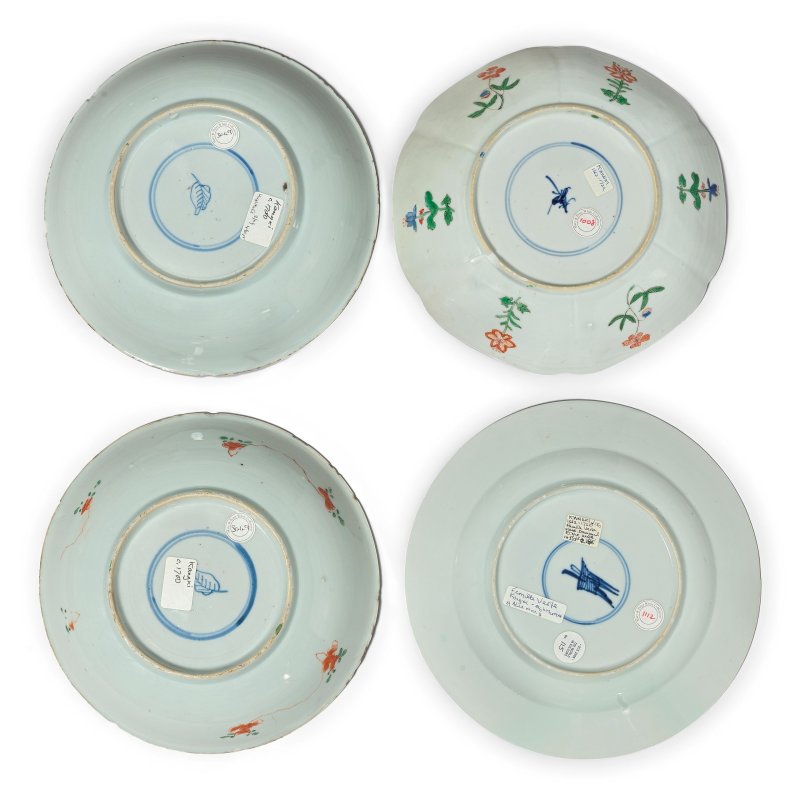 清康熙 五彩盤四件 | FOUR FAMILLE VERTE DISHES - 图4