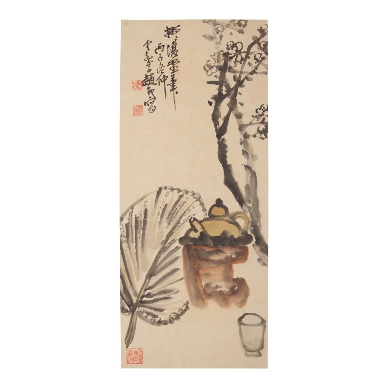 趙雲壑（1874-1955）煮茶圖 設色紙本 立軸 一九三六年 | ZHAO YUNHUO (1874-1955)