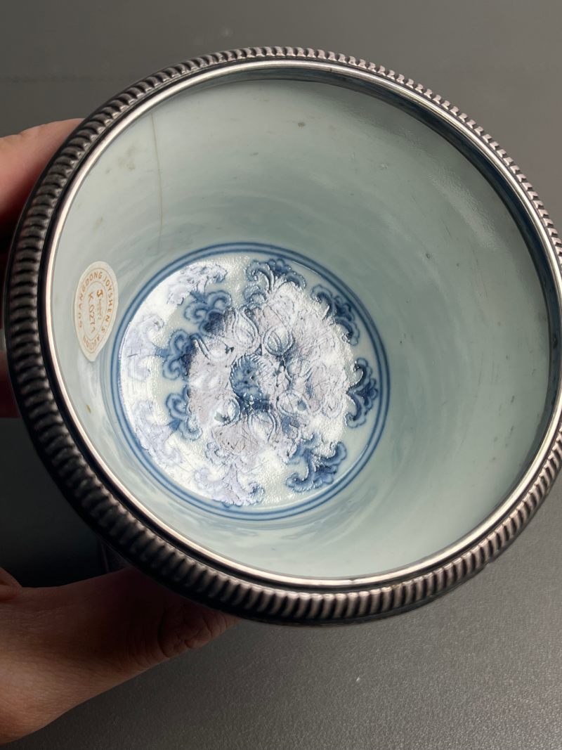 清道光  青花缠枝莲纹高足杯 - 图15