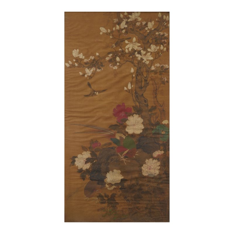 佚名（十八至十九世紀）錦鷄圖 設色絹本 鏡框 | ANONYMOUS (18TH/19TH CENTURY)