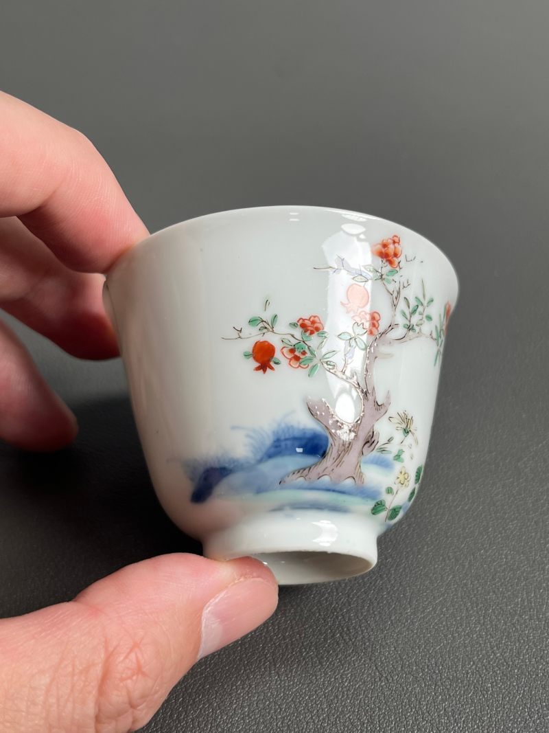 清雍正  五彩五月石榴花神杯 - 图13