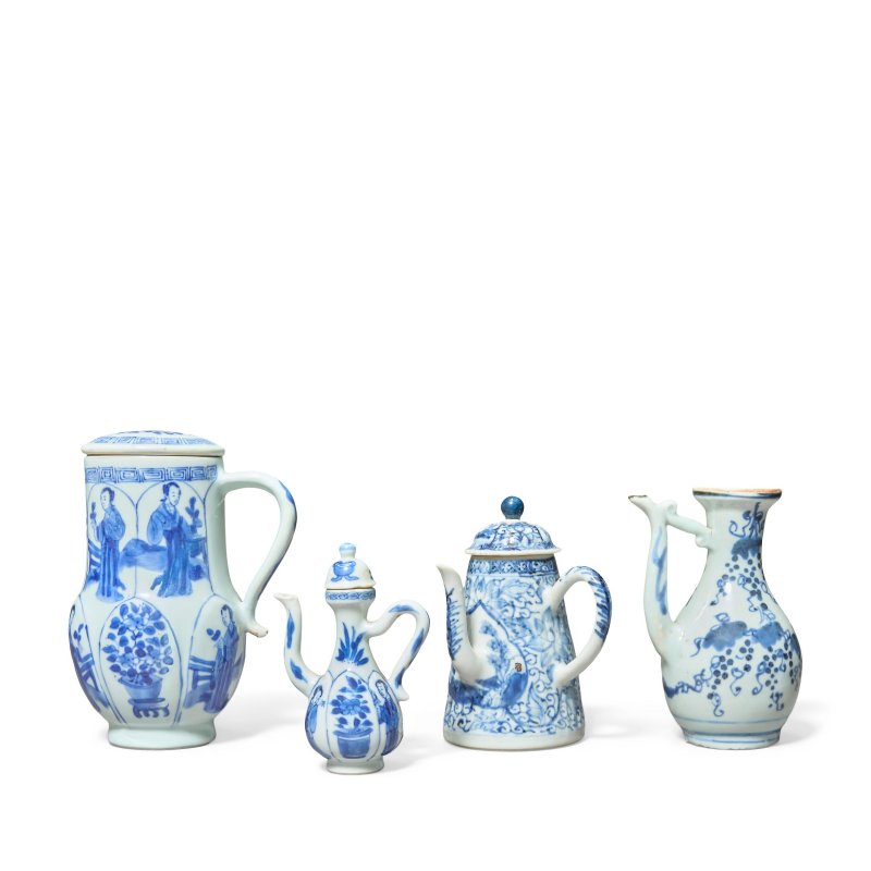 清康熙 青花器皿一組四件 | A GROUP OF FOUR BLUE AND WHITE VESSELS