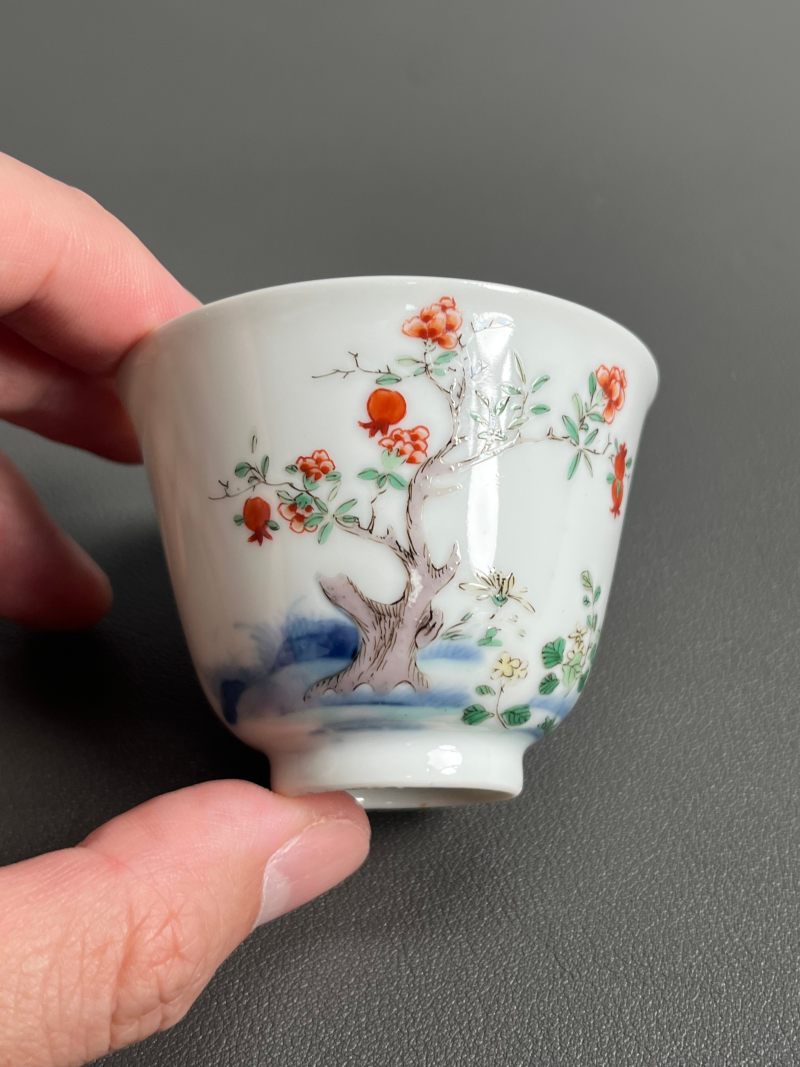 清雍正  五彩五月石榴花神杯 - 图14