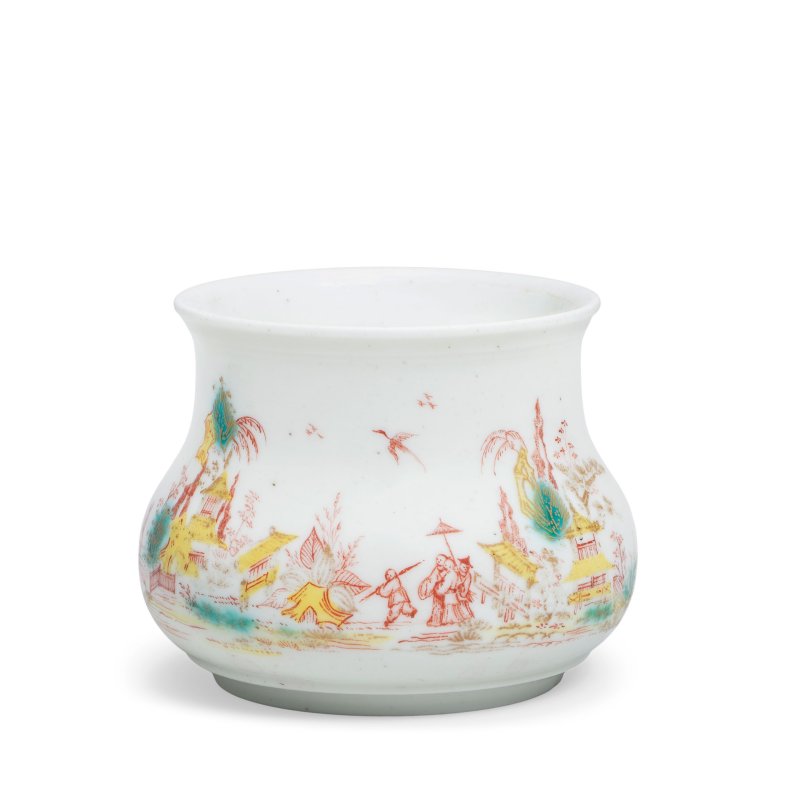 A Saint-Cloud pot, circa 1720-30