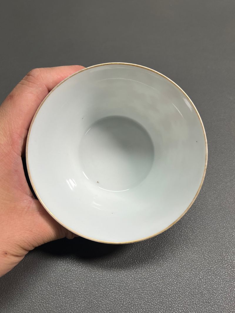 清同治  矾红彩洪福齐天纹套杯 - 图12