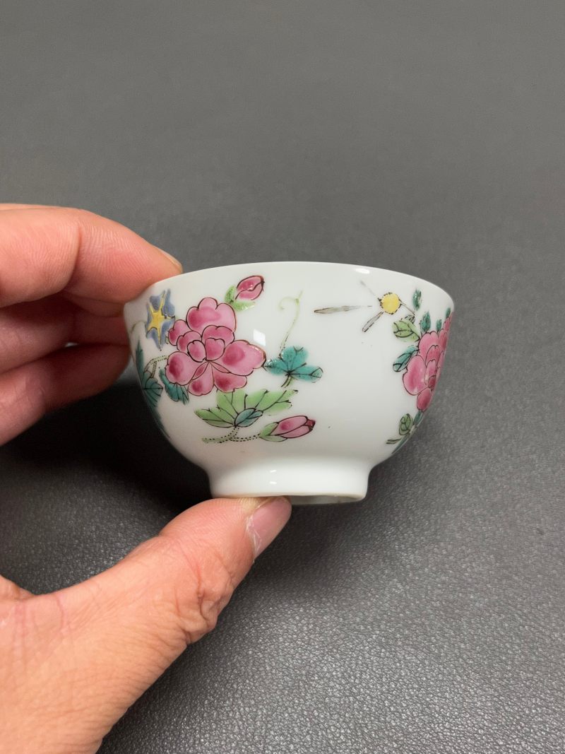 清雍正 粉彩花卉纹杯 - 图6
