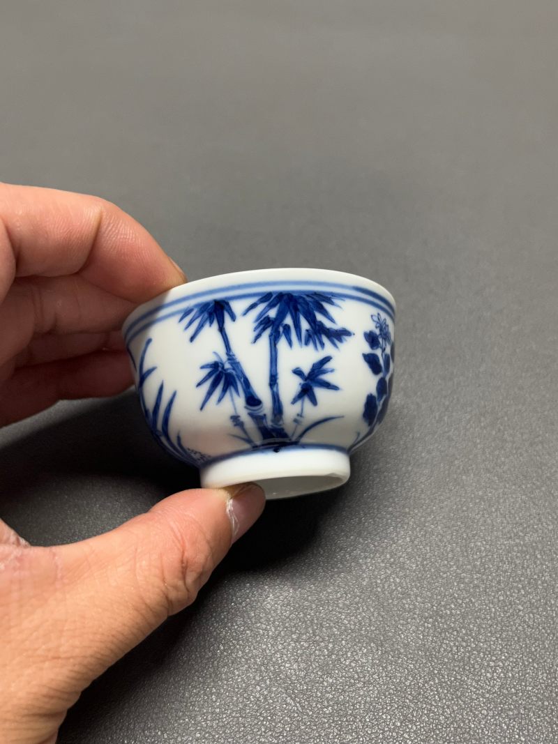 清光绪  青花外四君子内团龙纹茶圆 - 图5