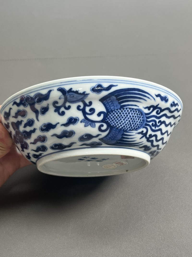 清光绪 青花对头凤纹盖碗 - 图6